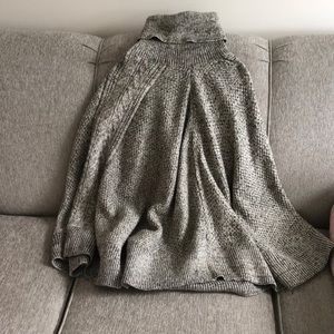 Turtleneck poncho sweater
